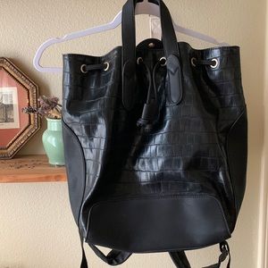 Black Faux Leather bag, backpack